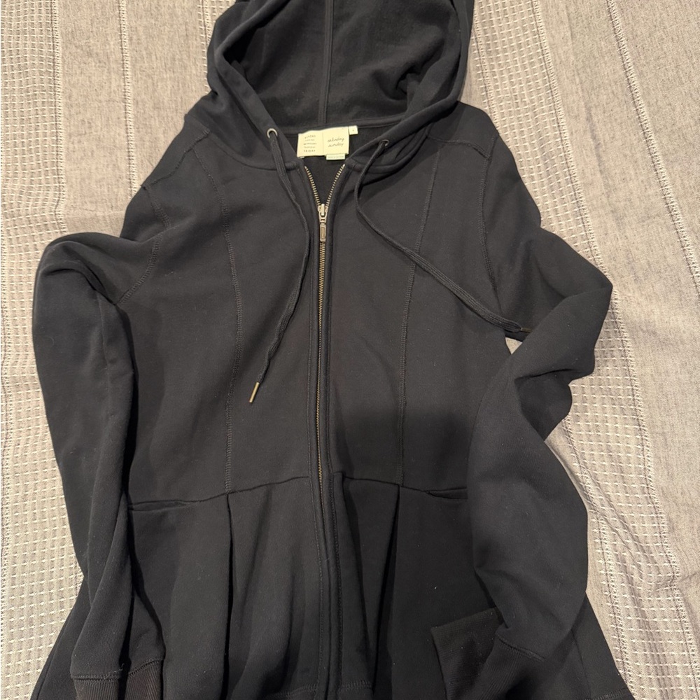 Saturday Sunday Nordstrom Black Zip-Up hoodie Cute Flare